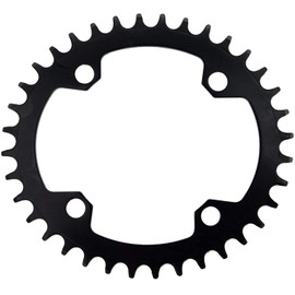 YBEKI 30T 32T 34T 36T 38T 40T 42T 44T 46T 48T 50T 52T Chainring 104BCD Round Oval Narrow Wide Single Bike Chainring for 8 9 10 11 Speed Mountain Bike Road Bike MTB BMX (black oval, 36T)