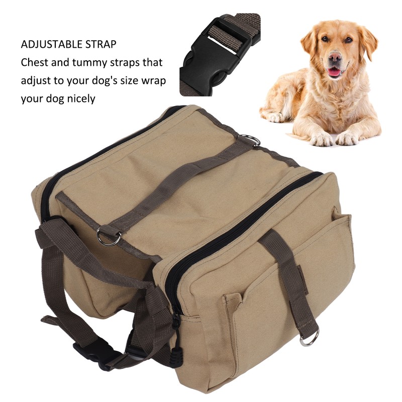 Dog Backpack Harness Lightweight Dog Camping Saddle Bag with Pockets