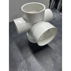 Müller Mueller 05811 PVC DWV 3” Sanitary Tee W/ Right & Left Hand 2” Side Inlets