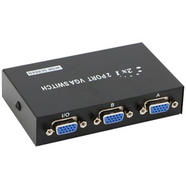 tunghey VGA 2 in 1 Out 2 Port VGA Switch Press Button Two Way VGA Vedio Switch for PC TV Monitor