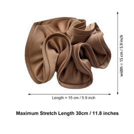 3 Pcs Large Scrunchie, Oversized Scrunchie, Elastic Large Scrunchies for Women, Scrunchies for Women, Oversized Scrunchy Extra Big Scrunchie Ponytail Holders Hair Accessories (Brown,White,Black)