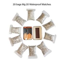 iOutdoooer Fire Starter 25 Bag Magnesium 99% Pure Waterproof Match Camping Hiking Bushcraft