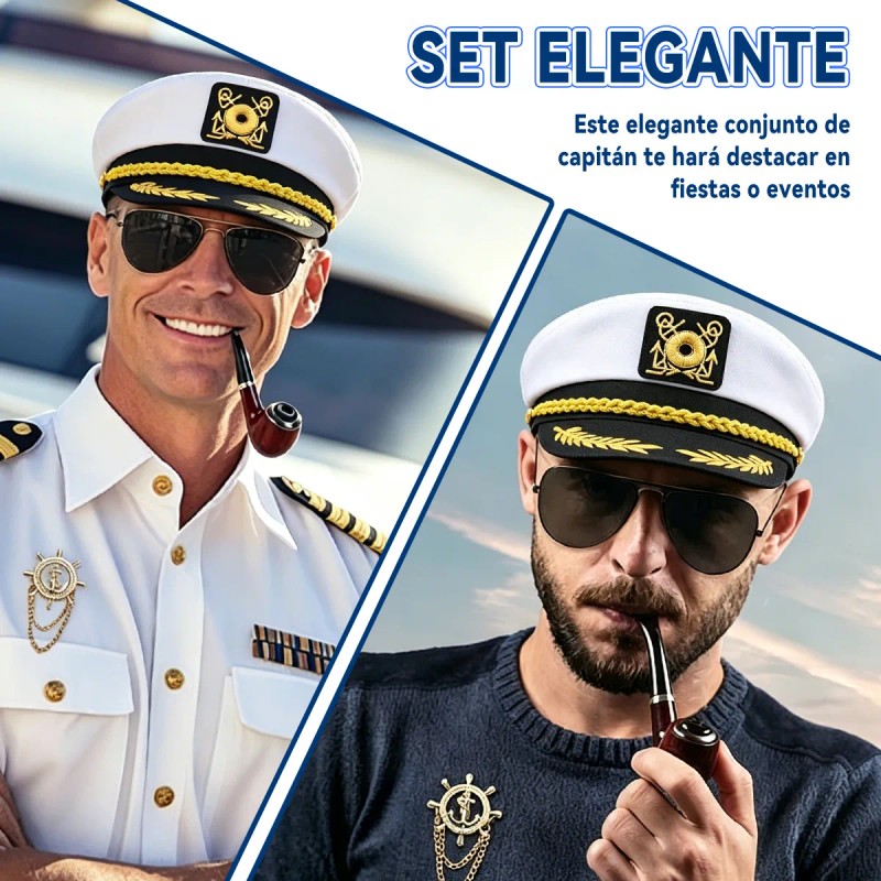 5 Set Sombrero Ajustable Capitan Marinero Gorro Gorra Yate