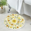 Uphome Fall Round Rug 2’ Circle Cute Bath Mat with