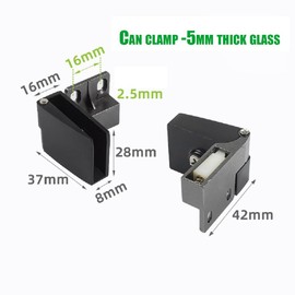 KAFENDA 2pcs Black Frameless Door Hinge Glass Door Hinges is Suitable for 3-5MM Thick Glass
