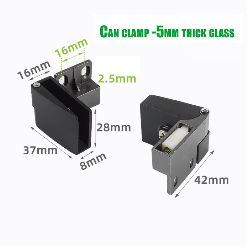 KAFENDA 2pcs Black Frameless Door Hinge Glass Door Hinges is