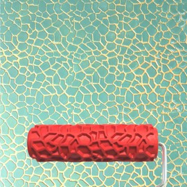 7"DIY Patterned Paint Roller | Decorative Art Texture Roller | Embossing Texture Rubber Roller Painting Supplies | Pattern Art Texture Tools for Household Wall Painting (BK327R)