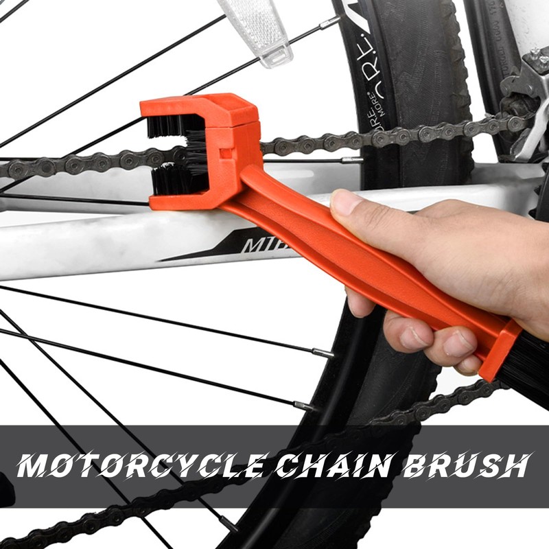 Dickno 2 PCS Motorcycle Chain Brush, Bicycle Chain Cleaning Brush