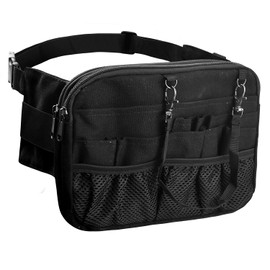 BOHEMIABY Nurse Pouch, Waist Pouch, Multi-Pockets, Large Capacity, Lightweight, Medical Use, (Black)