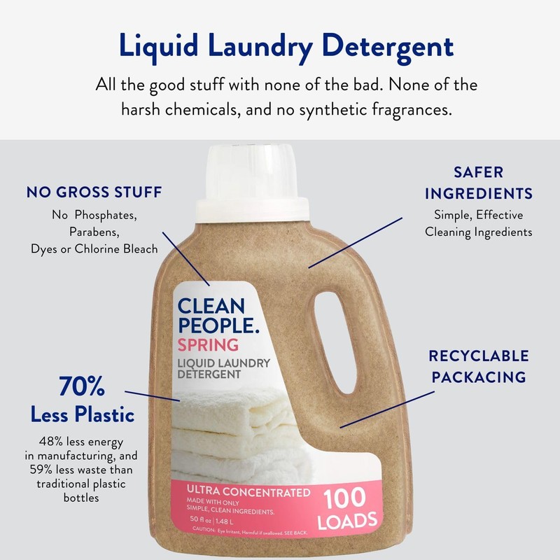 The Clean People Liquid Laundry Detergent - Recyclable Packaging, Stain