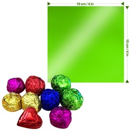 VESTARUVOT 200PCS Foil Candy Wrappers, 4x4 inches Square Aluminium Foil Candy Wrappers Square Chocolate Molds Sugar Tin Foil Wrappers for DIY Candy Chocolate Packaging by Party Wedding Birthday