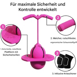Balance Jumping Ball con Manija y Bomba, Pogo Saltarin para Niños, Tabla de Equilibrio para Entrenamiento de Equilibrio En Interiores y Exteriores,Pogo Jumper de Espuma Antideslizante