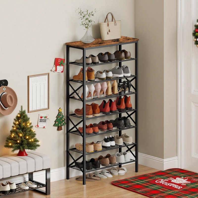 YATINEY 8 Tier Shoe Rack, Shoe Storage Organizer, Large Capacity