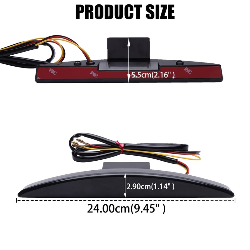 DREAMIZER Black Chopped Fender Edge Motorcycle LED Running Brake Rear