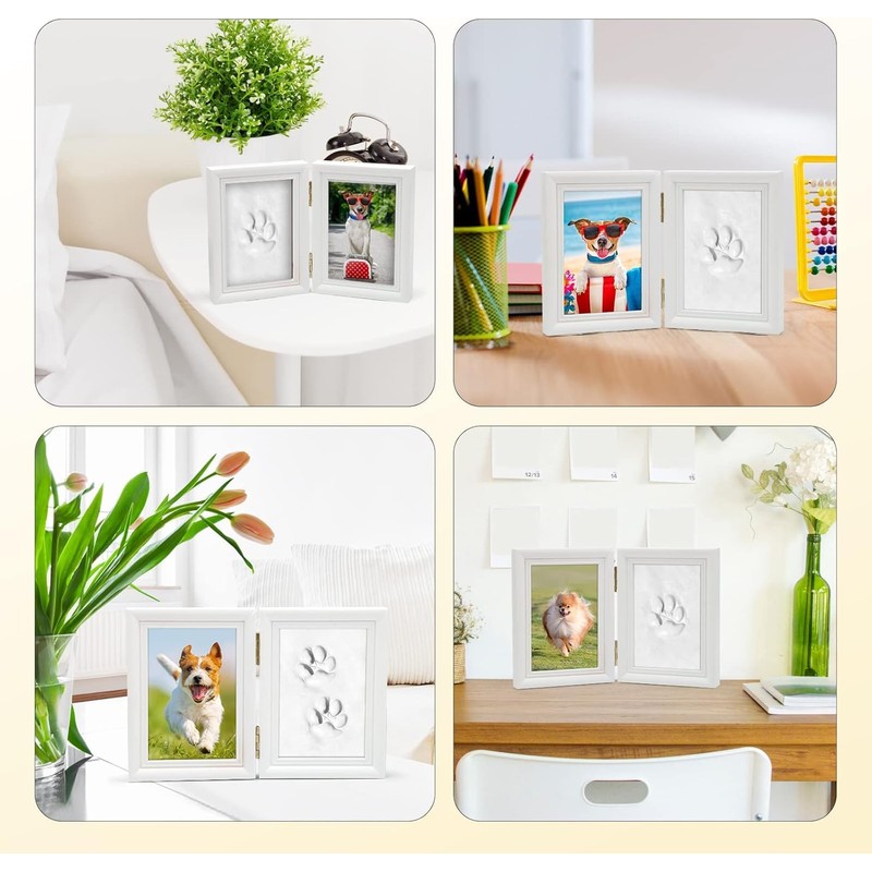 TIAMORK Paw Print Kit with Picture Frame and Imprint Clay,