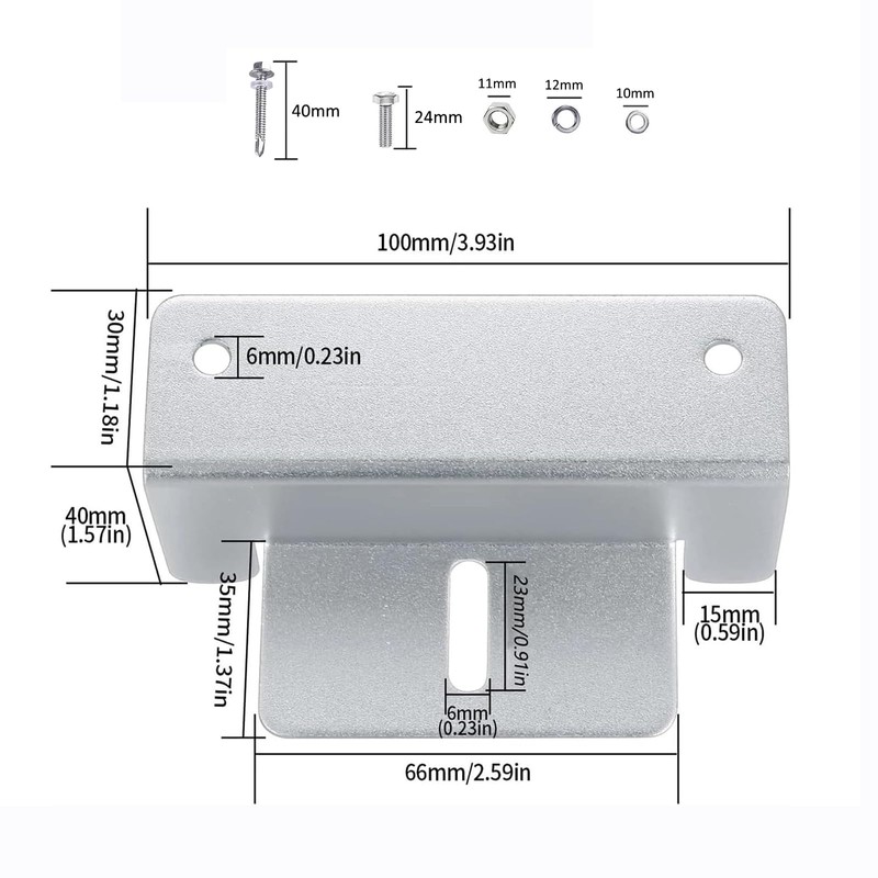 Bohaner Pack of 4 Z-Angle Brackets Solar Panel Mount with