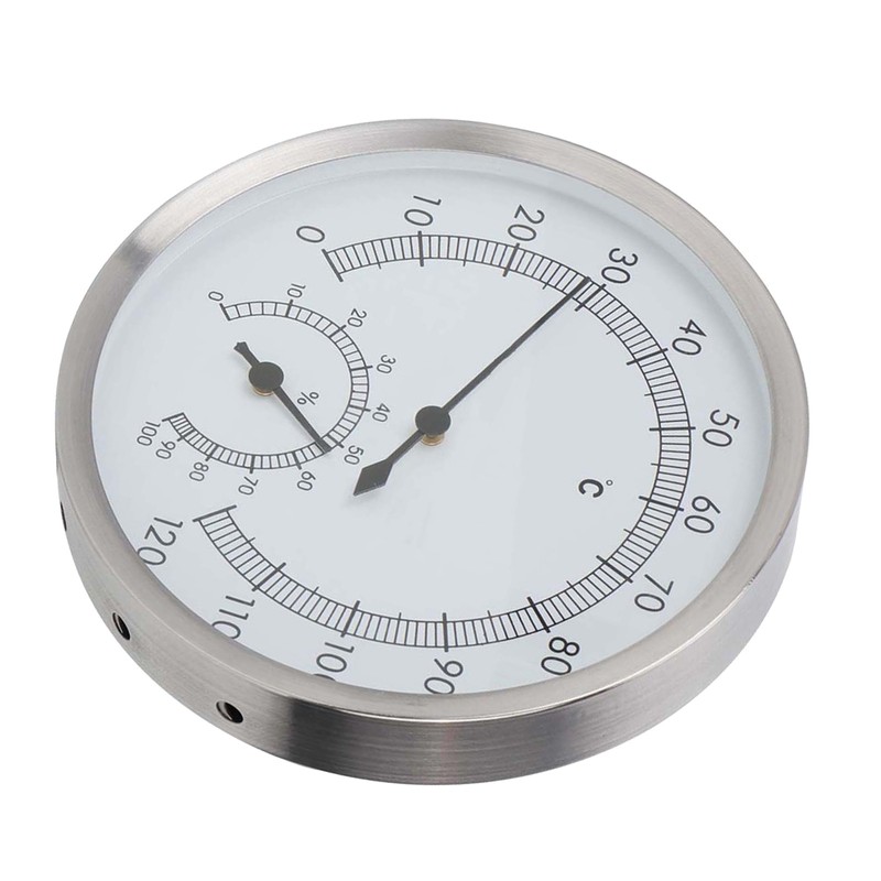 2 In-1 Stainless Steel Steam Room Sauna Room Thermometer Hygrometer