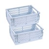 Mavolus 2 Pack Plastic Storage Collapsible Crate Organizer Basket Bin