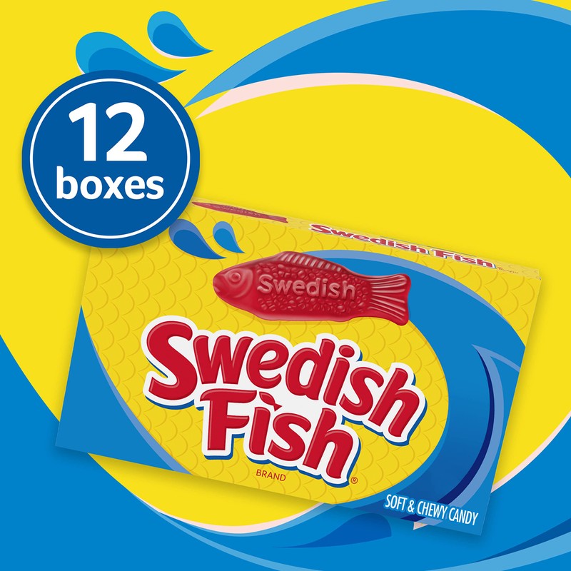 SWEDISH FISH Soft & Chewy Candy, Bulk Candy, 12 -