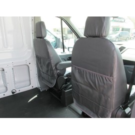 Durafit Seat Covers.2014-2021 Ford Transit Front Bucket Seat Covers. Gray Twill