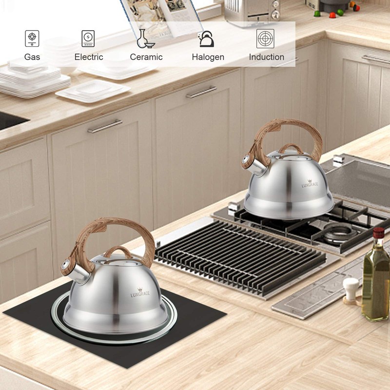 Creative Home 2.3 Qt. Stainless Steel Whistling Tea Kettle Teapot