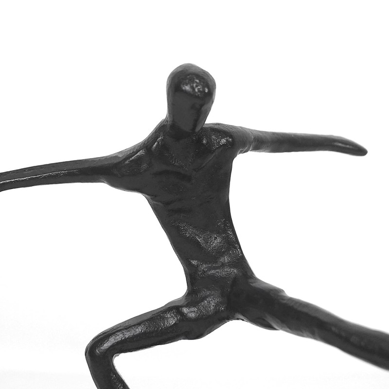 DreamsEden Cast Iron Soccer Player Statue, Abstract Men Playing Soccer