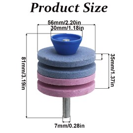 TopHomer Lawnmower Blade Sharpener with Drill, 4 Layer Sharpening Stone for Garden Tools with Blade Balance for Drill, Scissors, Scythe, Slotter