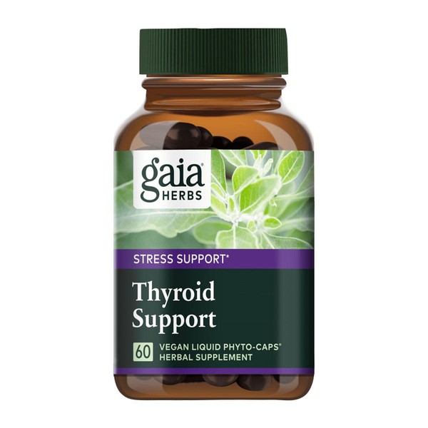 Gaia Herbs Thyroid Support with Ashwagandha, Seaweed, Kelp & Schisandra - 60 vege capsules