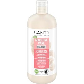 SANTE Naturkosmetik Sensitive Care Shampoo Probiotics + Triple Protein Complex, Vegan Hair Shampoo for Strengthened and Moisturised Hair, Suitable for a Sensitive Scalp, 500 ml