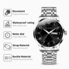 Taxau Silver Waterproof Watches for Men Stainless Steel Dress Men