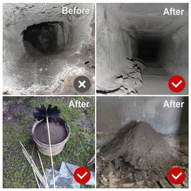 Particle Furnace Cleaning Brush, 100/150mm Brush,Chimney Brush,Dryer Vent Cleaner Kit,Flexible Rods,Up to 13FEET(9Pcs Rods+1Pcs 4" Brush)