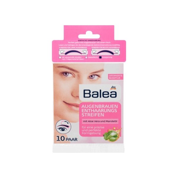 Balea Eyebrow Hair Removal Strips 1 Pack of 10