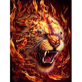 VAIIEYO 5D DIY Diamond Art Kits for Adults Lion, Diamond Painting, Diamond Painting Animal, Full Drill Round Rhinestone Craft Canvas for Home Wall Decor Gift-12x16 inch-1