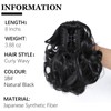 Yamel Ponytail Extension Short Cute Curly Wavy 1B Natural Black