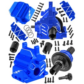 RCYouHott RC Diff Gear 43T/10T,Aluminum Front&Rear Gearbox Case Upgrades Part for 1/8 Kraton,Outcast,Notorious,Talion 6s BLX/EXB,1/7 Big Rock,Fireteam,Mojave 6s BLX,Case Gears Hops Up,Navy Blue
