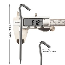 Tent Pegs 16 PCS Metal Heavy Duty Camping Pegs 18cm Tent Hooks Aluminum Alloy Rust Free Camping Tent Hard Ground Pegs for Football Net Tarpaulin Marquees Hiking Traveling Beach and Outdoor