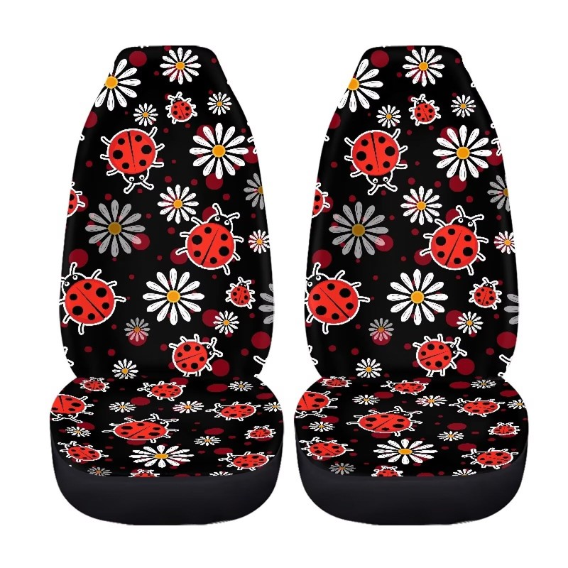 Bulopur Daisy Ladybug Car Seat Covers Front Seats Only for