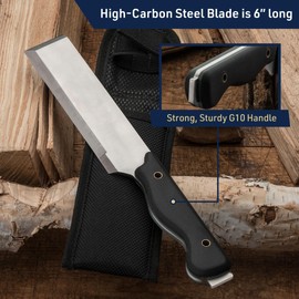 Kings County Tools XHD Chisel Knife - 11.25” Hybrid Utility Knife, Wood Chisel, Hatchet Froe, Cleaver, Pry Bar, Rescue Tool - High Carbon Steel Blade for Construction, Camping or Woodworking Tools