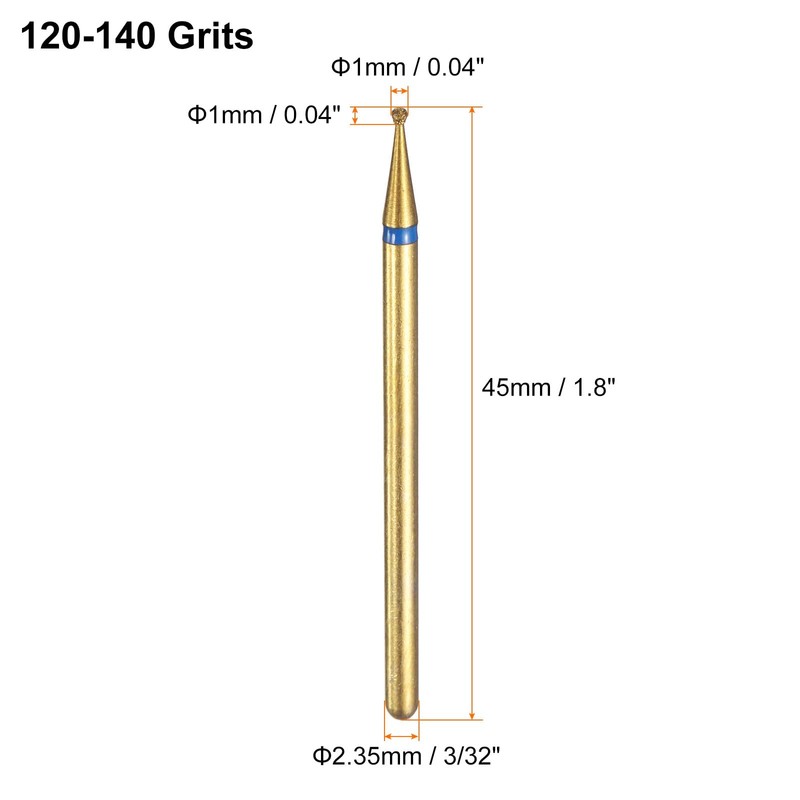 sourcing map 13pcs 120-140 Grits Diamond Grinding Bit 1mm Ball