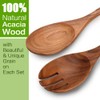 Wooden Acacia Salad Servers 10-inch, Set of 2, Salad Spoon