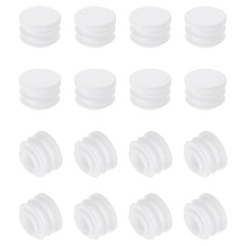 PATIKIL Round Plastic Plugs, 16pcs 3/4"/19mm Tube Insert End Caps Plastic Plug Caps Round Tube Chair Leg Furniture Metal Tubing Hardware Plugs Fence, White