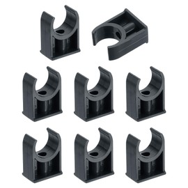 sourcing map 8Pcs PVC Water Pipe Clamps Clips, U-Shaped Tubing Hose Buckles, Irrigation Tube Holder for 25mm OD for TV Trays Tubing Hose Hanger Support Tubing, Black