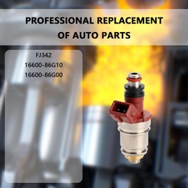 Set of 4 Fuel Injectors - Compatible with Nissan D21 1990-1994 2.4L L4 - Replaces FJ342 16600-86G10