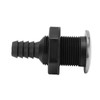Boat 3/4in Through Hull Scupper Drain Straight Black with Stainless