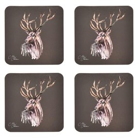 Widdop Meg Hawkins Coasters Set of 4 - Majestic Stag - Statement Kitchenware for the Home