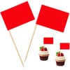 100 Pcs Red Flag Blank Toothpick Flag Small Mini Labeling
