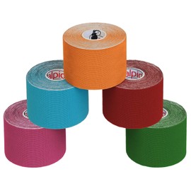 ALPIDEX 5 Rollen Kinesiologie Tape 5m x 5cm Viele Farben Anwendungsbroschüre Elastisch Wasserfest Hautfreundlich Physio Muskel Tape Set, Farbe:bunt