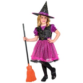W WIDMANN MILANO Party Fashion - Children's Witch Costume Dress and Witch Hat Magician Fairy Tale Costume
