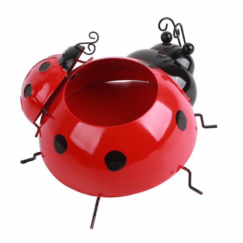 Metal Ladybug Flower Planter Insect Design Flower Pot for Indoor