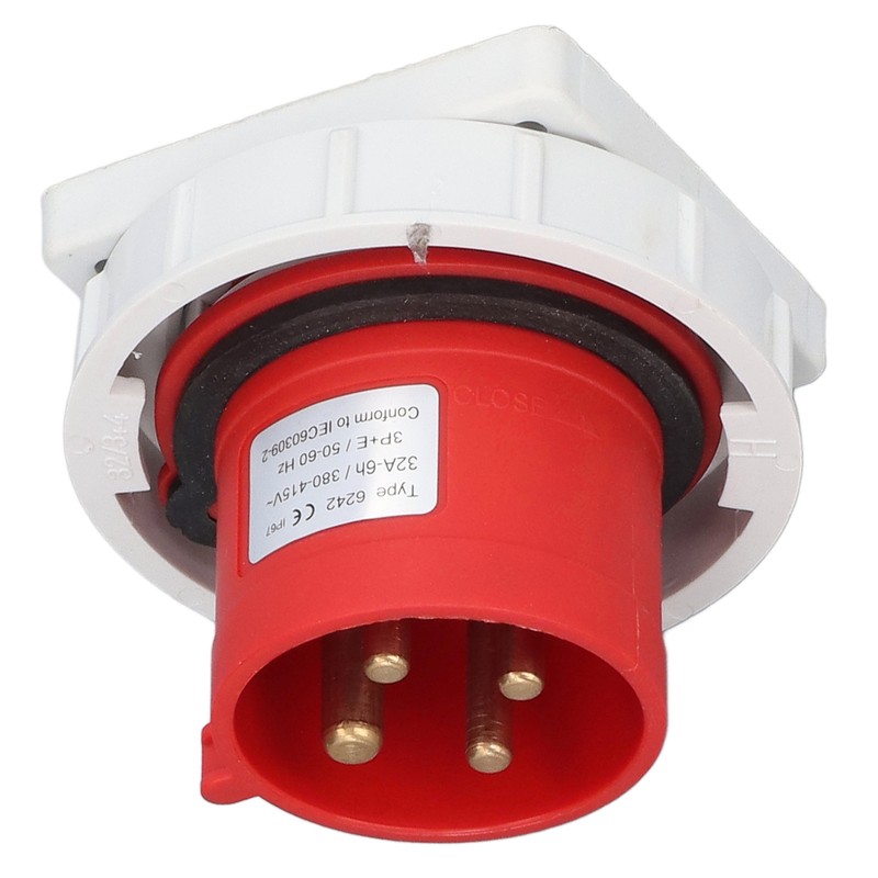 Waterproof Industrial Socket Nylon Brass 4 Pin Aviation Power Connector